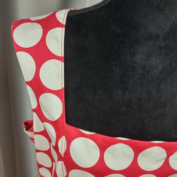 Kim Rogers Pink White Polka Dot Cotton Fit & Flare Sleeveless Belted Dress 16 - Picture 3 of 16